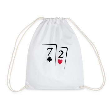 Poker Karten - Turnbeutel - Weiß - Vorne