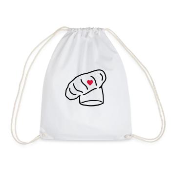 hat cook heart_g1 - Drawstring Bag - white - Front