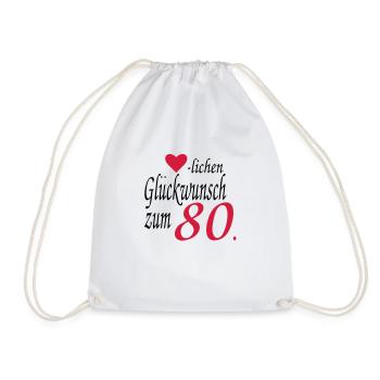 80e anniversaire - Sac de sport léger - blanc - Devant