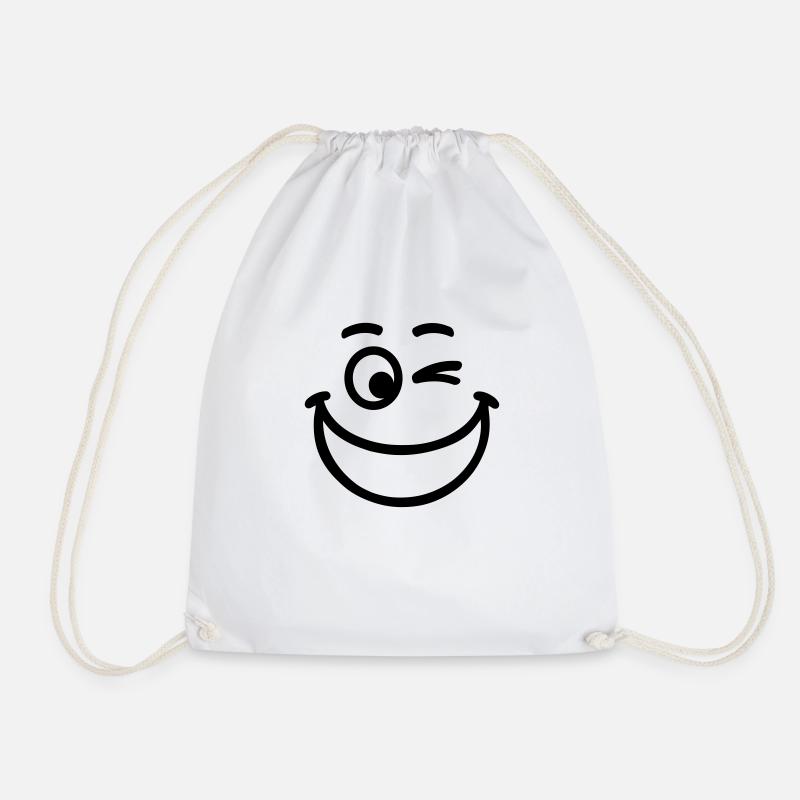Smiley - Turnbeutel - Weiß