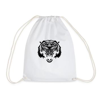 tiger tribal wild animal tiger 3 - Drawstring Bag - white - Front