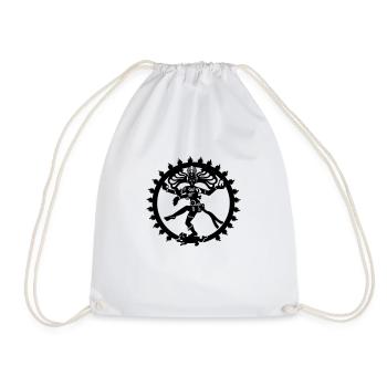 shiva zen india god of dance yoga zen - Drawstring Bag - white - Front