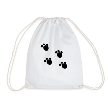 Bear paw pattern - Drawstring Bag - white - Front