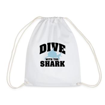 Tauchen: Dive with the shark - Turnbeutel - Weiß - Vorne