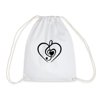 noter la musique du cœur - Sac de sport léger - blanc - Devant