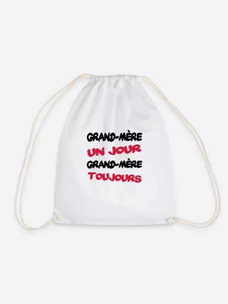 GRAND MERE un jour... - Drawstring Bag - white