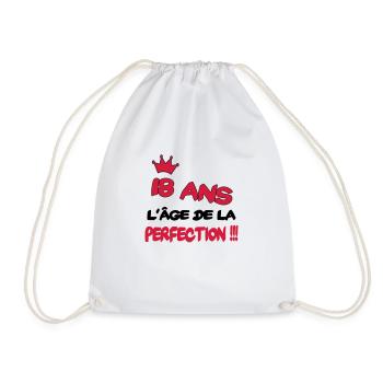 18 ans l'âge de la perfection - Drawstring Bag - white - Front