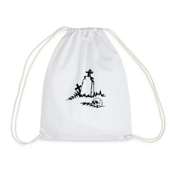 tombe croix funeste cimetiere dieu crane mort - Sac de sport léger - blanc - Devant