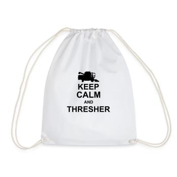 keep calm and thresher kg10 - Drawstring Bag - white - Front