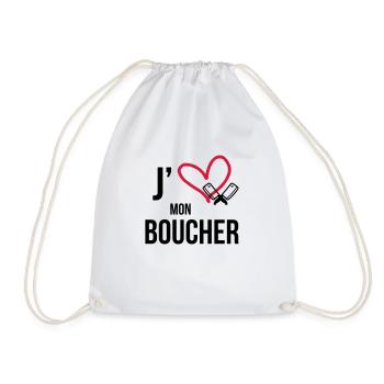 J'aime mon Boucher - Sac de sport léger - blanc - Devant