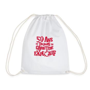 50 ans caractere explosif anniversaire - Sac de sport léger - blanc - Devant