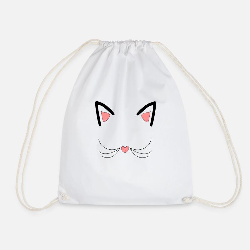 Katze, Katzenohren - Turnbeutel - Weiß
