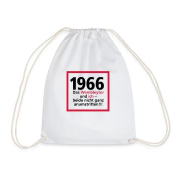Jahrgang 1966 Wembleytor - Turnbeutel - Weiß - Vorne