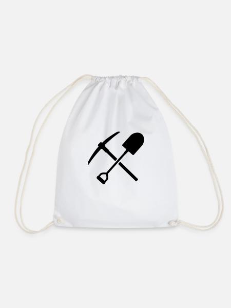mining - Drawstring Bag - white
