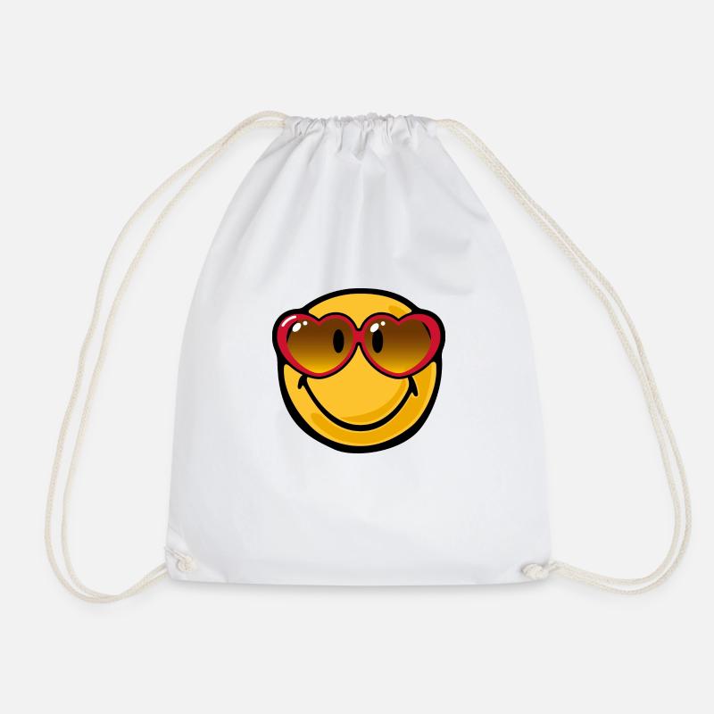 Smiley heart glasses - Turnbeutel - Weiß