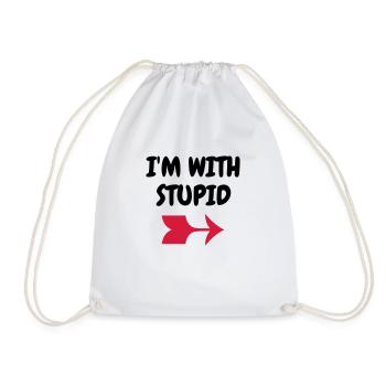 I'm with stupid - Humor - Funny - Joke - Friend - Sac de sport léger - blanc - Devant