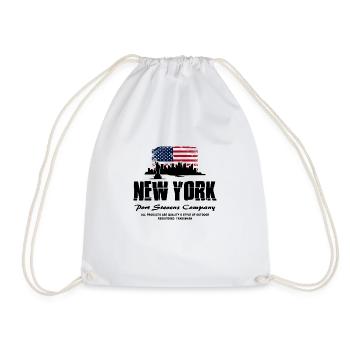 New York Skyline - USA Flag - Turnbeutel - Weiß - Vorne