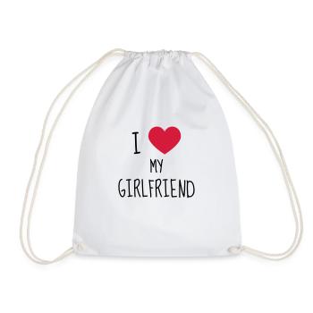 Love Girlfriend Boyfriend Liebe Amour Wedding - Drawstring Bag - white - Front