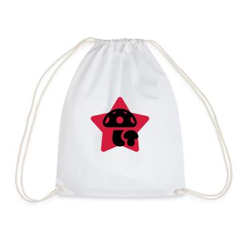 Mushroom / Champignon / Pilz / Picking - Drawstring Bag - white - Front