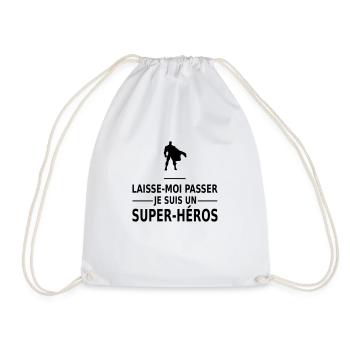 laisse-moi passer je suis un super héros - Drawstring Bag - white - Front