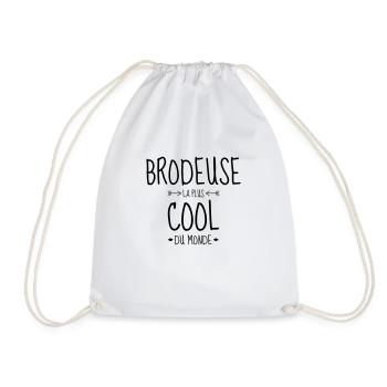 broderie / brodeuse / broder / aiguille - Sac de sport léger - blanc - Devant