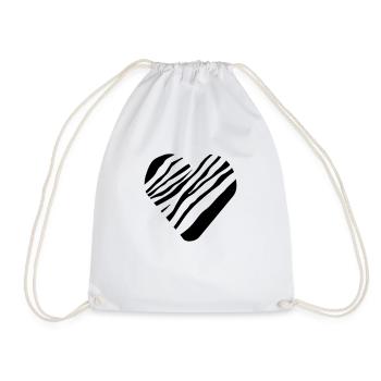 ZEBRURE HEART - Drawstring Bag - white - Front