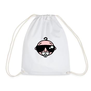 Cool Baby mit Sonnenbrille (Farbe) - Turnbeutel - Weiß - Vorne