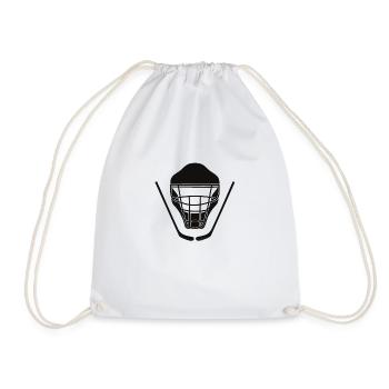 Eishockey Helm Eishockey Maske Geschenk Idee Fans - Turnbeutel - Weiß - Vorne
