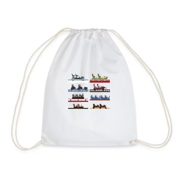 Portaventura Coaster Cars - Drawstring Bag - white - Front