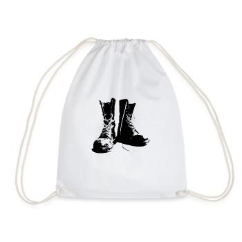 punks boots - Drawstring Bag - white - Front