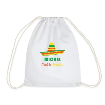 Michel c'est le Brésil ! - Sac de sport léger - blanc - Devant