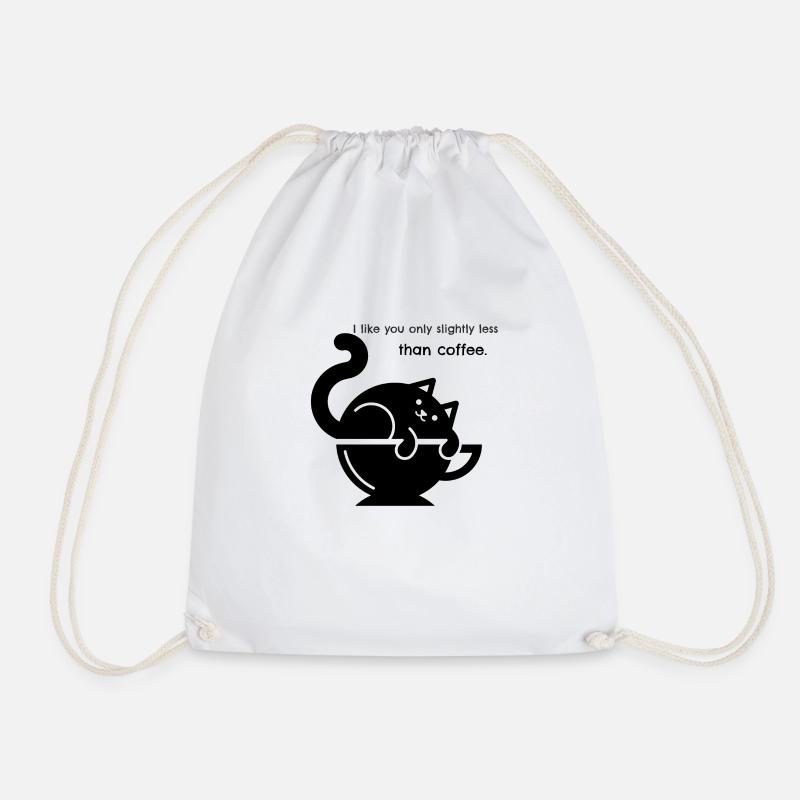 Cat an Coffee - Turnbeutel - Weiß