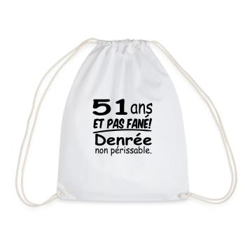 51 ans / anniversaire 51 ans / t-shirt 51 ans - Sac de sport léger - blanc - Devant