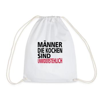 Männer die kochen sind unwiderstehlich - Turnbeutel - Weiß - Vorne