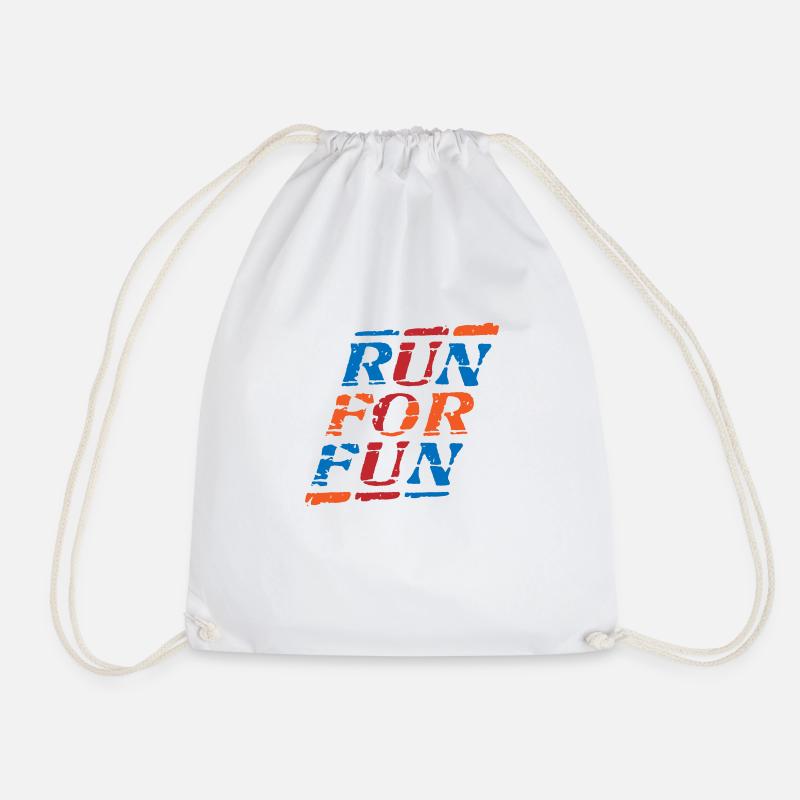 run for fun - Drawstring Bag - white