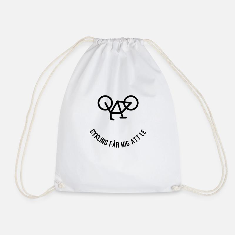 Cycling makes me happy Sweden - Drawstring Bag - white