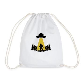 Bigfoot UFO Believer design| Sasquatch Alien Tee - Drawstring Bag - white - Front