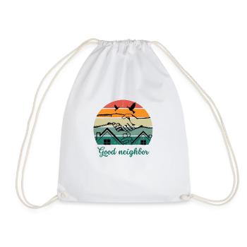 Good neighbor BW - Drawstring Bag - white - Front
