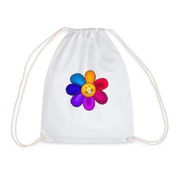 Colorful flower - Drawstring Bag - white - Front
