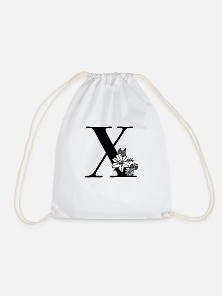 Buchstabe X - Turnbeutel - Weiß