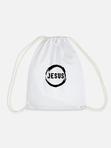 jesus - Drawstring Bag - white