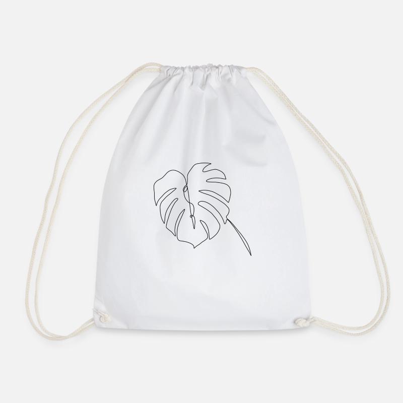 Monstera lineart - Turnbeutel - Weiß