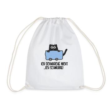 Ich schnurre - Schnarchen Katzen Schlafshirt - Turnbeutel - Weiß - Vorne
