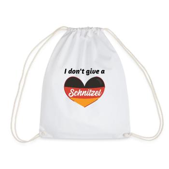 I Don´t Give A Schnitzel. Funny Germany Love Heart - Drawstring Bag - white - Front
