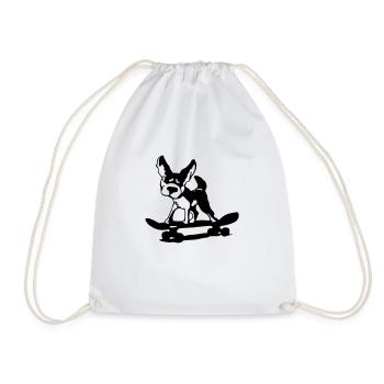 Balades pour chiens skateboard pour les propriétaires de chiens Drôle - Sac de sport léger - blanc - Devant