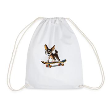 Balades pour chiens skateboard pour les propriétaires de chiens Drôle - Sac de sport léger - blanc - Devant