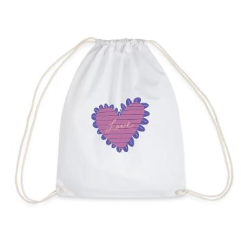 Heart with Love and Petals - Drawstring Bag - white - Front