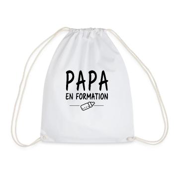 Papa en formation / futur papa / bientôt papa - Sac de sport léger - blanc - Devant