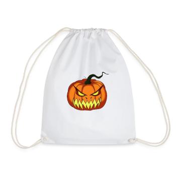 Pumpkin face with shining eyes Halloween - Drawstring Bag - white - Front