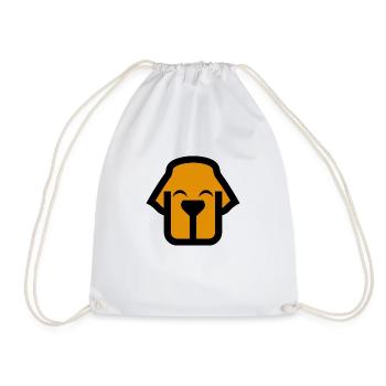 Dog Face Comic Logo - Drawstring Bag - white - Front